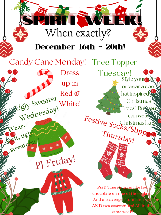 Christmas Spirit Week December 16-20