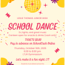 School Dance - October 16th